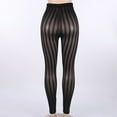 thumbnail image 2 of Women Mesh Striped Long Pants Slim Leggings Trouser Sheer Party Swimwear, 2 of 5