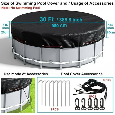 30 Ft Round Pool Cover, Winter Covers for Above Ground Pools