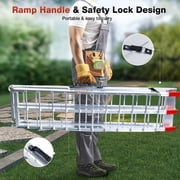 1Pcs Loading Ramps,900lb Capacity Aluminum Folding Motorcycle Ramps for Pickup Trucks Bed with Load Straps for Wheelbarrow,Mountain Bike,Motocross