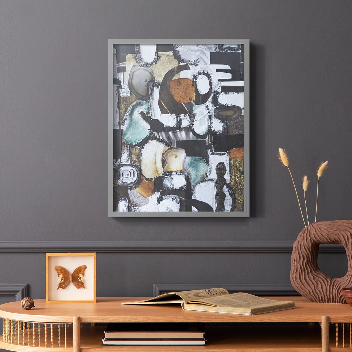 Day At the Spa Framed Print in Gray Solid Wood Framed Print No Nail Hanging