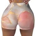 thumbnail image 2 of Lsque Abstract Marble Texture Pattern High Waisted Biker Shorts for Women-Tummy Control Fitness Athletic Workout Running Yoga Gym Shorts,Moisture-Wicking-XX-Large, 2 of 9