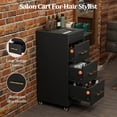 thumbnail image 3 of Wood Salon Trolley Cart with Wheels, Salon Cart for Hair Stylist, Hair Cart Mobile Storage Organizer, Salon Cabinet Station for Barbershop Beauty Spa, 3 of 7