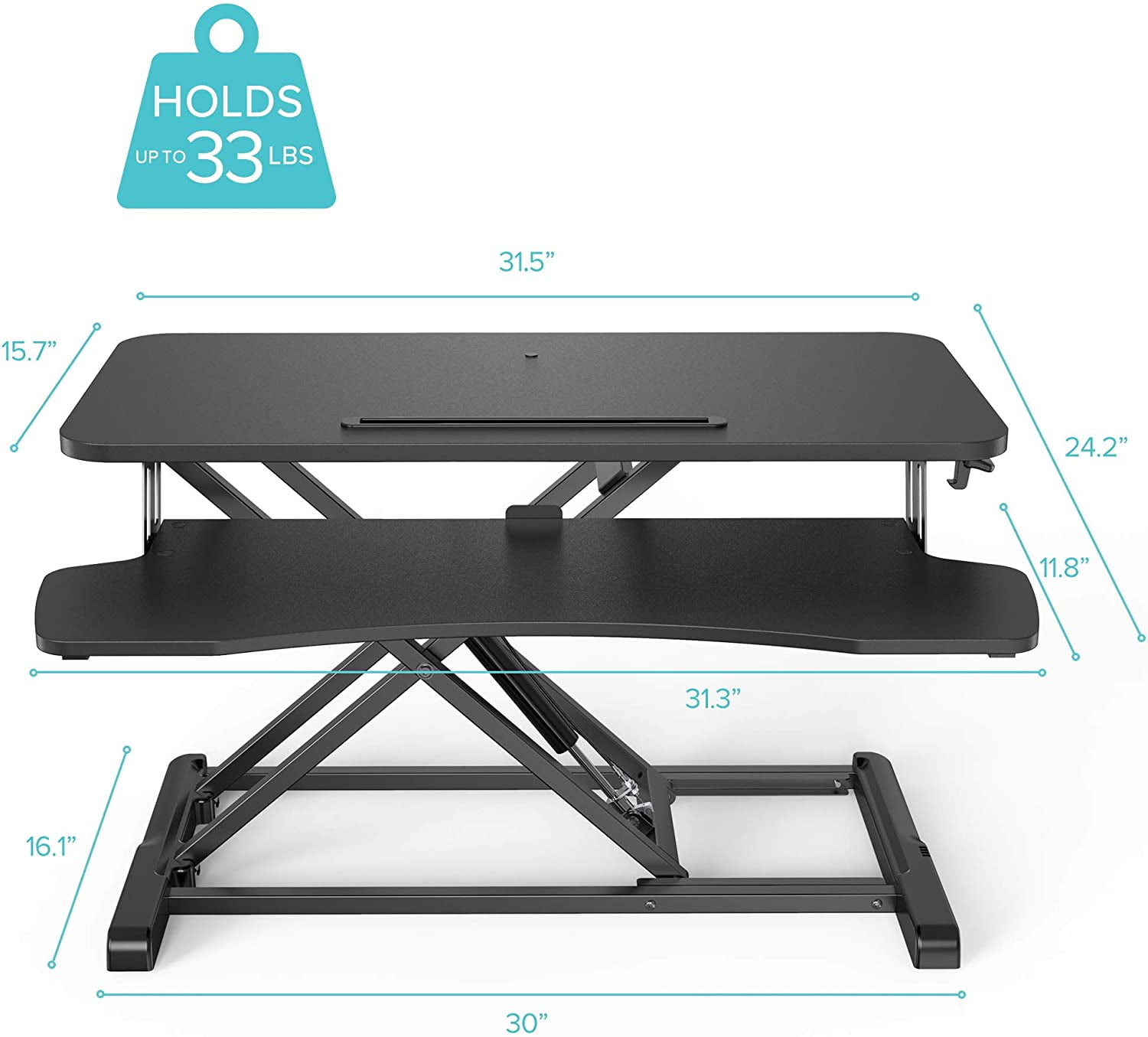 Buy RIF6 Adjustable Height Standing Desk Converter 32 Inch Wide
