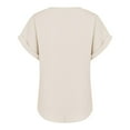 thumbnail image 6 of Weikingp Plain T Shirts Short Sleeve Tops For Women Casual T Shirts For Women Blouses For Women Half Sleeve T Shirts For Women Beige L Clearance！, 6 of 9