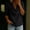 Black, variant on Womens Relaxed Fit 3/4 Sleeve Cowl Neck Cotton Blouse - Solid Light Blue,Size 2XL