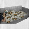 thumbnail image 5 of Hawaii Soft Flannel Fleece Throw Blanket, Vintage Tropic Flower Leaves California Poppy, Cozy Plush for Indoor and Outdoor Use, 50" x 60", Burnt Orange Champagne, by Ambesonne, 5 of 5