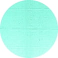 thumbnail image 1 of Ahgly Company Indoor Round Solid Turquoise Blue Modern Area Rugs, 4' Round, 1 of 4