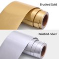 thumbnail image 6 of Peel and Stick Wallpaper Border for Bathroom Kitchen, Waterproof Contact Paper, Wood Grain Tape Mirror Frame Trim (Brushed Silver, 32.8ft x 3.9in), 6 of 7