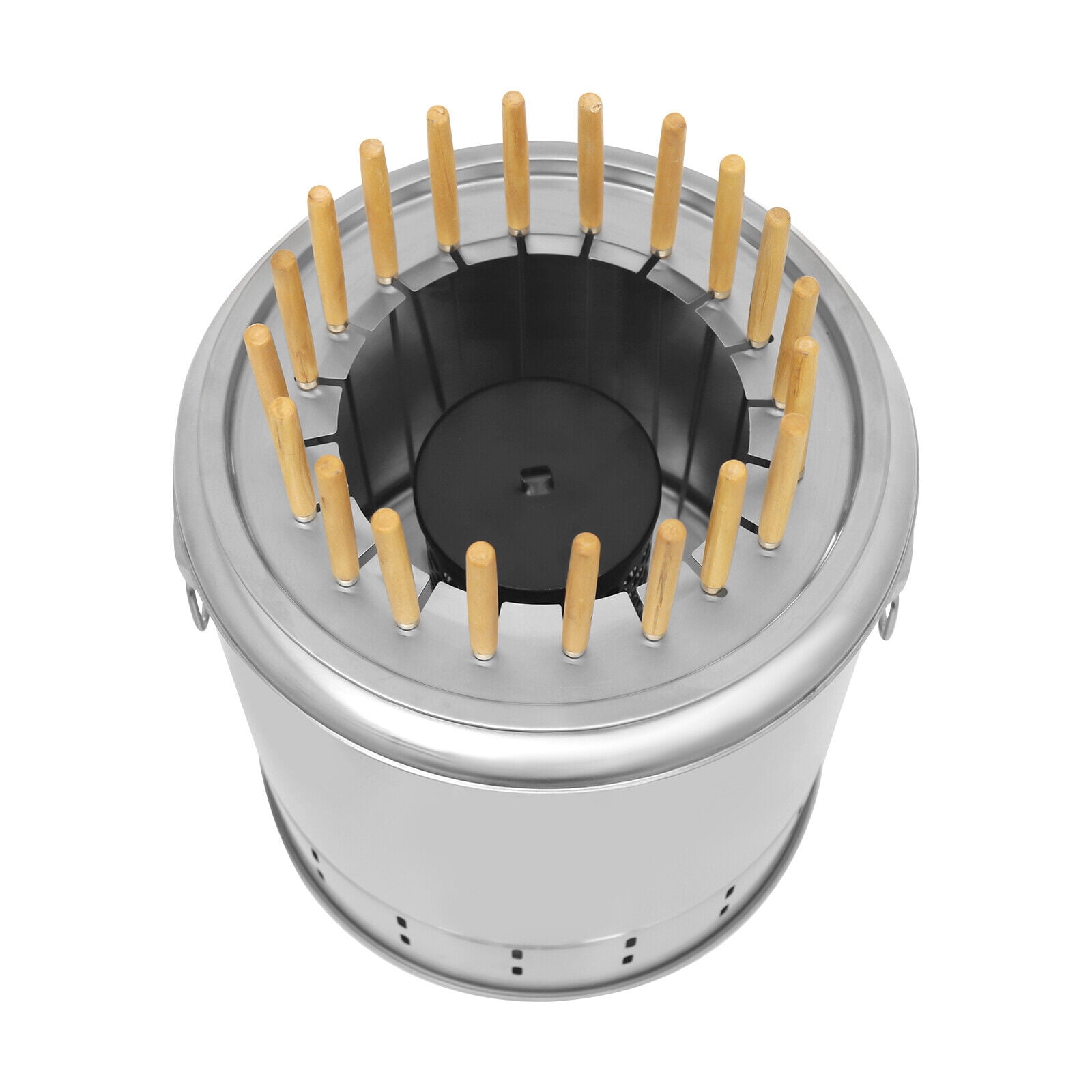 Miumaeov BBQ Cylindrical Bucket Charcoal Grill Portable Smokeless Barbecue Barrel Stainless