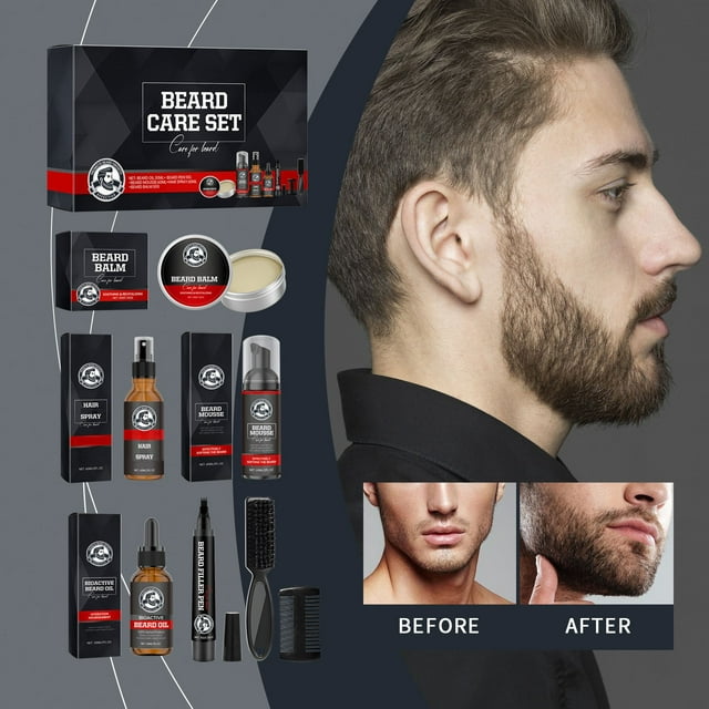 under $20 beauty gift!Men's Beard Set Exquisite Beard 60ML+30ML+60ML+50G+10G on Clearance