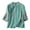 Blue, variant on Womens Bohemian Embroidered Top Cotton Linen Loose Fit Stand Collar Bell Sleeve Blouse Frog Button 3/4 Length Shirt Summer Vacation Resort Wear 2026, Blue,M