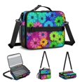 thumbnail image 5 of Daisy Pioneer Flower and Rainbow Insulated Lunch Bag with Shoulder Strap and Bottle Holder,Bento School Lunch Bag Box,11x9.5x3.5 Inches, 5 of 5