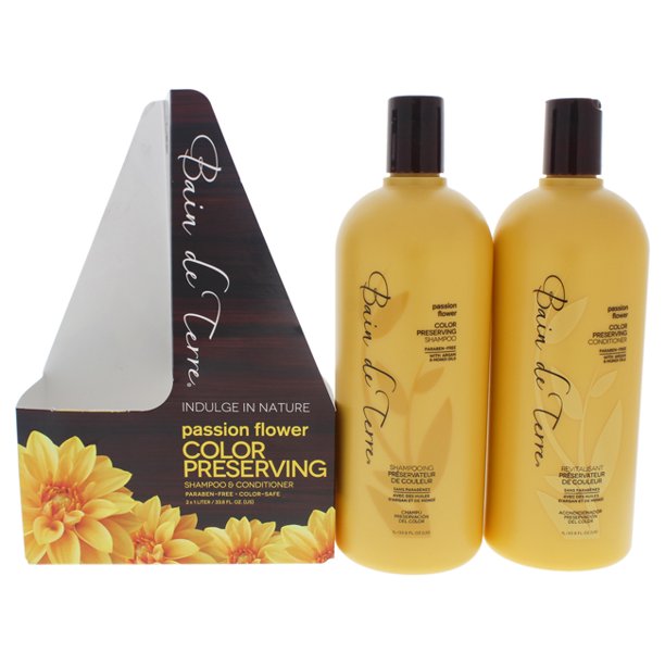 Passion Flower Color Preserving Duo by Bain de Terre for Unisex 2 x 33.8 oz Shampoo and