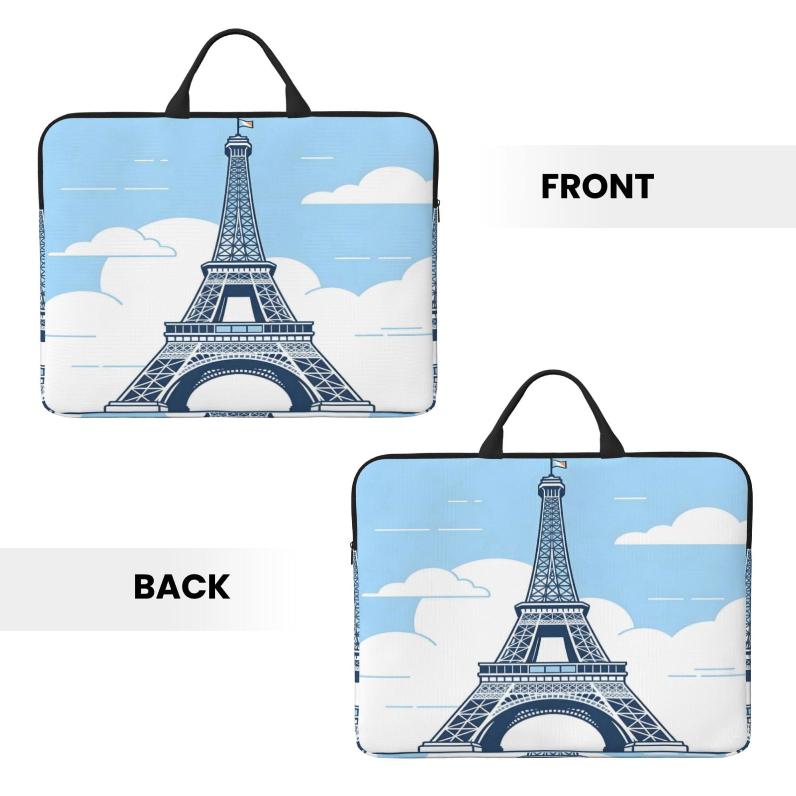 Laptop Sleeve Bag For Women Men 14inch Waterproof Durable Protective Computer Carrying Cover Handle Laptop Case Bag Eiffel Tower (1)