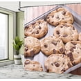 thumbnail image 5 of Ambesonne Cookie Shower Curtain, Chocolate Snacks on a Tray, 69"Wx70"L, Multicolor, 5 of 5