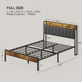 thumbnail image 5 of Full Bed Frame with Storage Headboard Camas Full Size, Metal Platform Bed Hold 1000 lbs, Dark Gray, 5 of 8