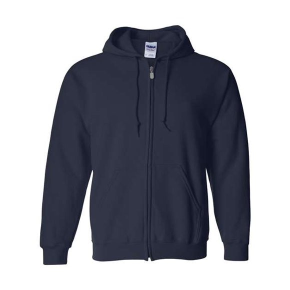 Gildan - Sudadera con capucha y cierre completo pesado para adulto, azul marino, extragrande
