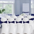 thumbnail image 2 of 100 Pack Spandex Stretch Chair Sashes Bows Elastic Chair Cover Bands Ties with Buckle Slider for Wedding Party Banquet Restaurant Baby Shower Chairs Decorations (Navy Blue), 2 of 14