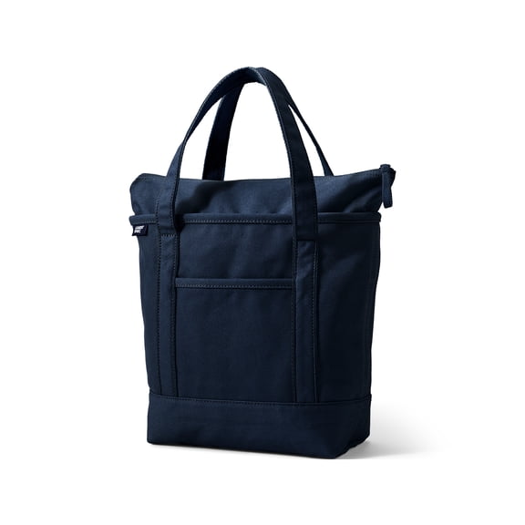 Lands' End Medium Solid Color 5 Pocket Zip Top Canvas Tote Bag