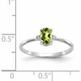 thumbnail image 6 of 10K White Gold Polished Geniune Diamond & Peridot Birthstone Ring (Size 6) Made In United States 10xbr221, 6 of 6