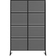 thumbnail image 3 of EastVita 1PC Metal Privacy Screen Outdoor, Freestanding Decorative Divider with Rust-Resistant Coating, Black Stripe 1, 3 of 8