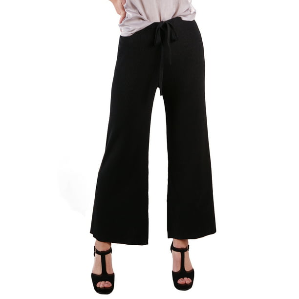 Fashion Women's Casual Knit Elastic High Waist Wide Leg Palazzo Capri  Culottes Pants - Walmart.com
