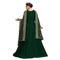 thumbnail image 3 of Trendmalls Women's Georgette Fabric Embroidery with Stone Work Ready To Wear Anarkali Suit Set, 3 of 8