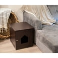 thumbnail image 5 of BIRDROCK HOME Cat Litter Box Furniture Enclosure - Hidden Kitty Litter Cat House with Hinged Door, Nightstand, Side Table & Pet Crate, Indoor & Outdoor Wood Cabinet for Small Cats and Dogs - Espresso, 5 of 9