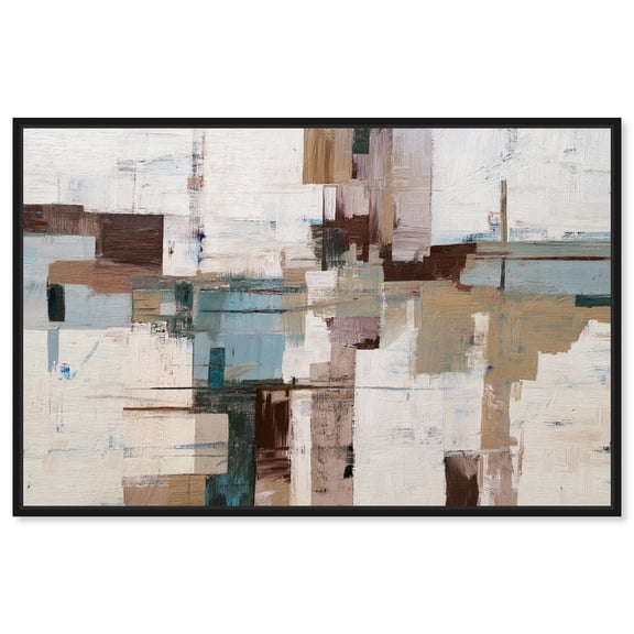 Earth Tone Grid Canvas Print Boho Wall Art by Art Remedy, Black Frame, 15 x 10