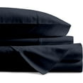 thumbnail image 3 of 4 Piece Luxury Bed Sheet Set, 1 Piece Flat Sheet, 1 Piece Fitted Sheet and 2 Pliiowcases, 100% Egyptian Cotton, 400 Thread Count, 15" Deep Pocket - king Size - Navy Blue Solid., 3 of 4