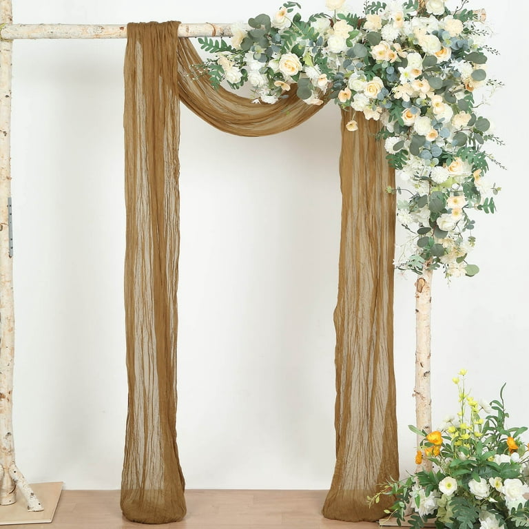 Efavormart 20ft Gauze Cheesecloth Dusty Blue Wedding Arch Drapery Fabric, Window Scarf Valance, Boho Arbor Decor Curtain Panel