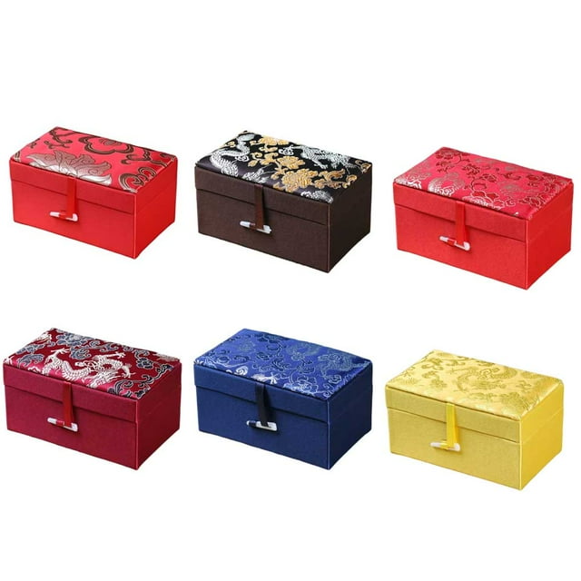 maskred Jewelry Box Replacement Stylish Colorful Chinese Style Rectangular Jewellery Bracelet Anklet Pearl Case Accessories Type 4
