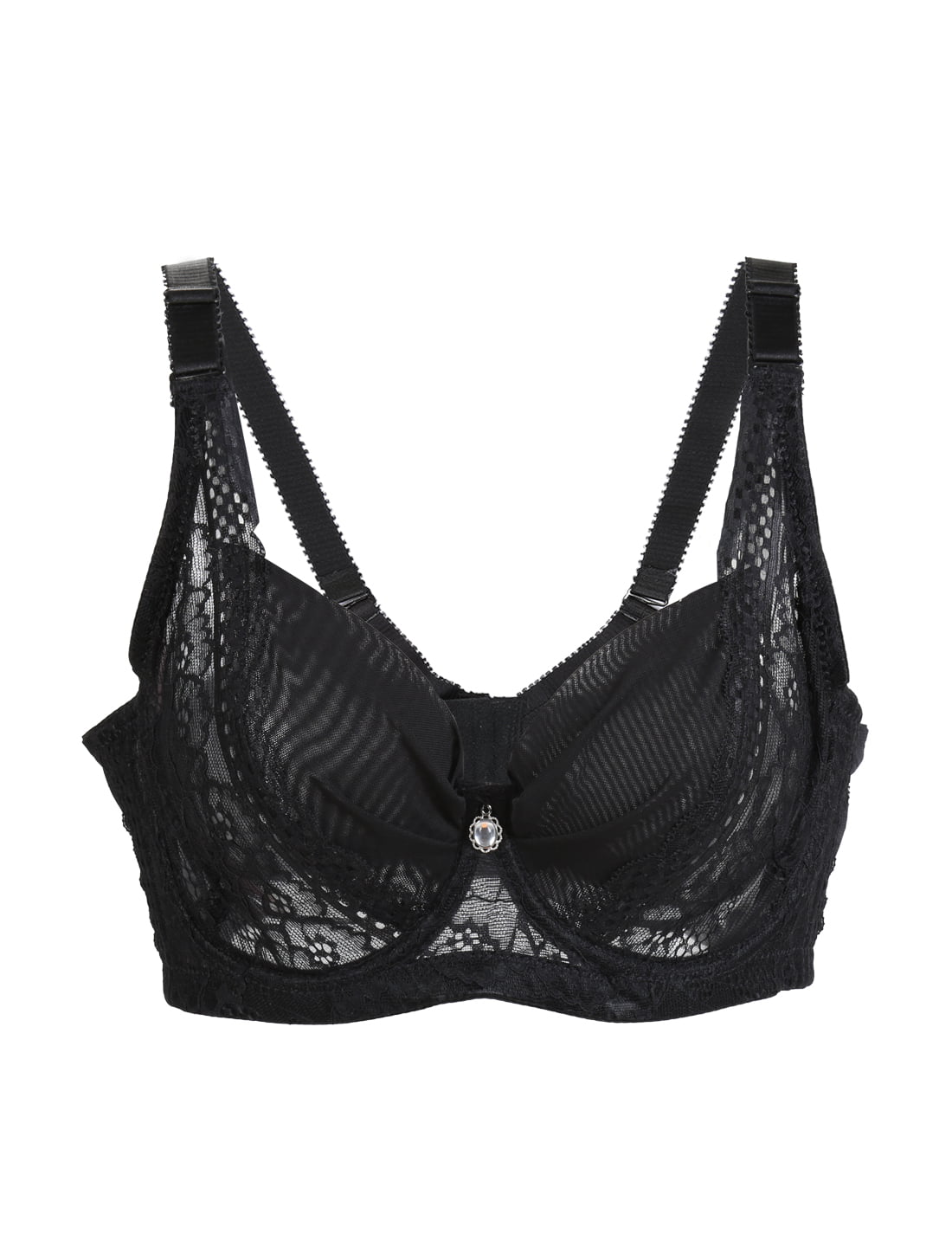 Women Sexy Lace Translucent Seamless Underwire Plus Size Sheer Bra ...
