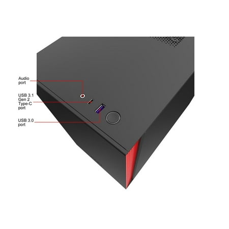 NZXT - H210i Mini ITX Tower Case with Tempered Glass - Red/Matte Black