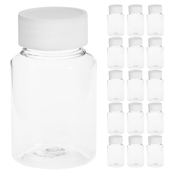 22 botellas de plástico transparentes de 80 ml con boca grande para líquidos, botellas de plástico para líquidos, botellas de viaje transparentes, envases de maquillaje
