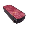 thumbnail image 6 of Vsdgher Abstract Red Marble Print Pen Case Leather Pencil Pouch Markers Holder Big Capacity Bag with Zippered Pocket for Stationery Tool, 6 of 6