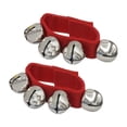 thumbnail image 1 of Juego de 2 cascabeles de muñeca, instrumento de cascabeles rojos, percusión musical de tobillo ajustable para niños, regalos de fiesta, decoración navideña, 1 of 5