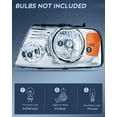thumbnail image 2 of Nilight 2004 2005 2006 2007 2008 F150 Headlights, headlight assembly for 2006 Lincoln Mark LT Chrome Housing Amber Reflector,Headlight Assembly Replacement kit, 2 of 8