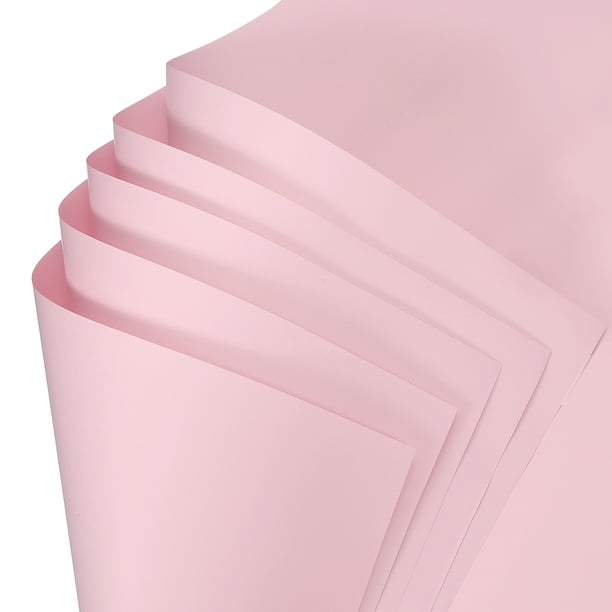Uxcell 60 Hojas de Papel para Envolver Flores 21.5" x 21.5" Papeles Impermeables Rosa