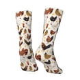 thumbnail image 5 of Uemuo Roosters and Chickens Pattern Women's Crew Socks, Soft Durable Breathable Moisture-Wicking with Odor Control Cotton socks, 5 of 9