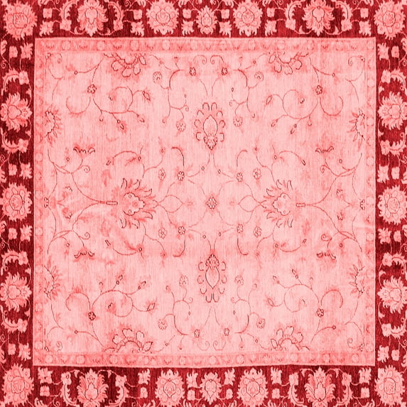 Ahgly Company Indoor Square Oriental Red Traditional Area Rugs, 4' Square