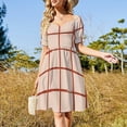 thumbnail image 3 of Terracotta Gingham Pattern Sleeveless Dress women party dresses sexy dress summer women's suit, 3 of 7