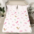 thumbnail image 2 of Homewish Pink Cowgirl Bed Sheets 4pcs, Cartoon Boots Hats King Sheets, Rustic Horseshoes Farmhouse Sheet Set, Breathable Home Decor, 2 of 7