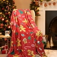 thumbnail image 2 of Red Christmas Blanket 50x60In,Flannel Blankets Warm and Soft, Gingerbread Blanket Throw is The Best Gift for Boys,Girls,Adults,Women and Family at Christmas,Suitable for Christmas Sofa Bed Home Decor, 2 of 7
