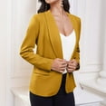 thumbnail image 3 of Rohuuque Women's Blazer Business Casual Solid Color Shawl Collar Suits Jackets Fashion Long-sleeved Cardigan Jacket Coat with Pocket Yellow, 3 of 8