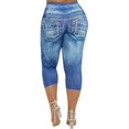 thumbnail image 4 of Skksst Plus Size Womens Stretch 3/4 Cropped Pants Denim Capri Leggings Trousers, 4 of 4