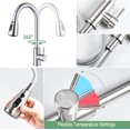 thumbnail image 3 of Kitchen Faucet with Pull-Down Spray, Stainless Steel Kitchen Mixer Tap, 360° Rotatable, Brushed Surface, 3 Water Flow Adjustment Modes, 3 of 5