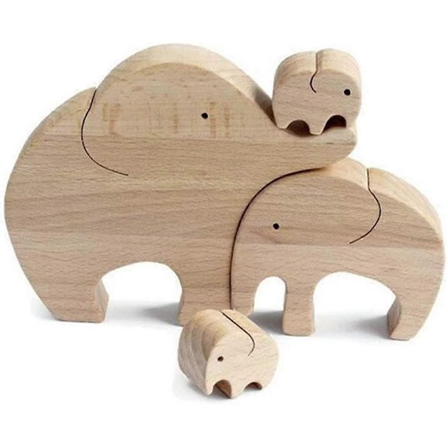 Elefante madre e hijo, regalo para el Día de la Madre: decoración de pared, manualidades, figuras, adornos para el hogar, dormitorio, casa de campo, sala de estar (4 piezas)