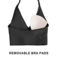 thumbnail image 5 of Deago Halter Bra for Women Longline Yoga Sports Bra Wireless Seamless Padded Backless Bralette with Adjustable Strap (Black, M), 5 of 9