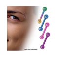 thumbnail image 1 of Anodized Titanium 14G Straight Barbell Eyebrow Rings - 4 Colors Available, 1 of 3